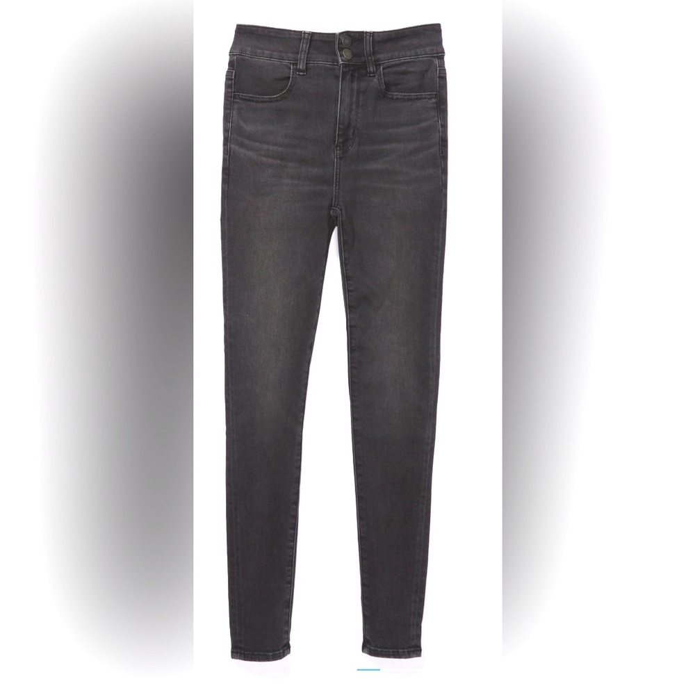 American Eagle Womens Super High-Rise Jegging Dark Gray/ Off Black 10 Regular